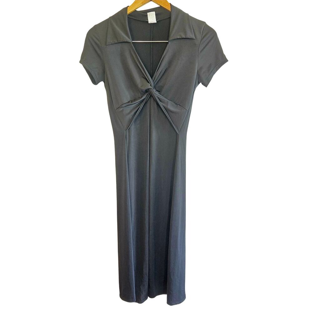 Vintage y2k Twist front to Maxi short sleeve top with color 1990's Whimsygoth